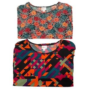 Bundle of 2 LuLaRoe Slinky Fabric Tunic Tops - Size XS